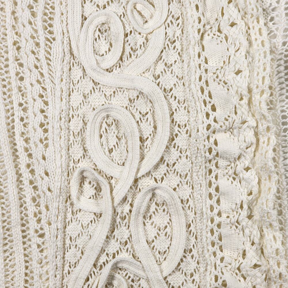 Chico's Cream Crochet Open Cardigan Boho Lace Cotton Size‎ 2 - Picture 8 of 10